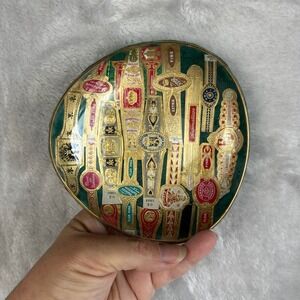 Vintage Cigar Label‎ decor Trinket Dish Unique Home Decor Gold